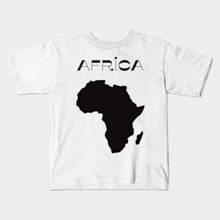 Black Map of Africa 70s Style Kids T-Shirt